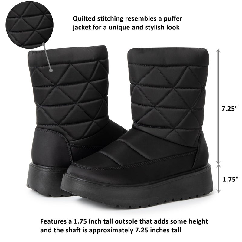 Alpine Swiss Zoey Womenâ€™s Winter Boots | Waterproof Snow Booties | Faux Fur Lined Warm Cozy Comfortable | Anti-Slip Sole | Stylish Outdoor Shoes BLK 5 - Image 3