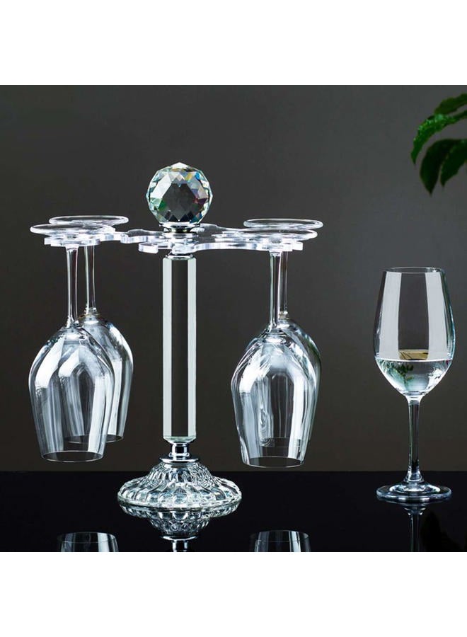 SHTWX Elegant Desktop Crystal Glass Stemware Rack/Rotate 8 Wine Glass Storage Holder Stand Air Drying Rack - Image 2