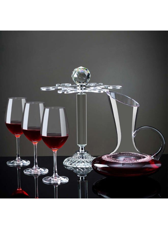 SHTWX Elegant Desktop Crystal Glass Stemware Rack/Rotate 8 Wine Glass Storage Holder Stand Air Drying Rack - Image 3