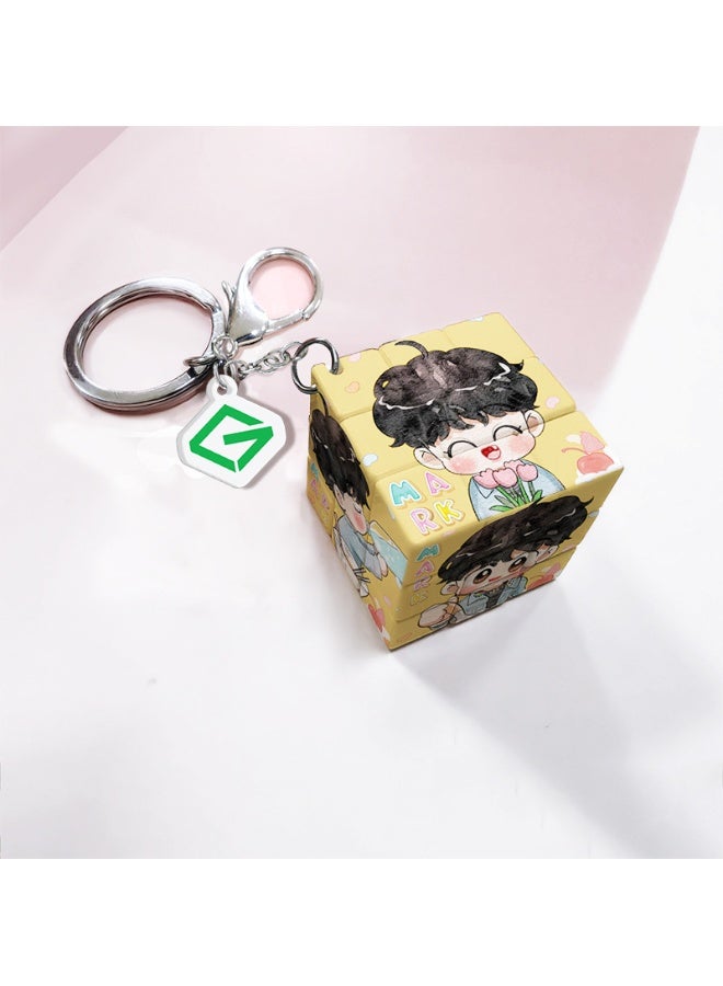 Creative Hanging Cartoon Q Edition Cute Accessories Mini Rubik's Cube Pendant Keychain