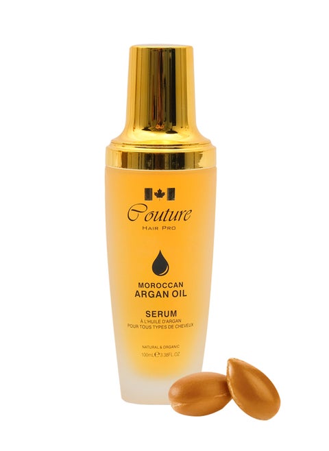 Organic Cold Pressed Moroccoan Argan Oil - Hydrating And Repairing Hair Serum -100 ML