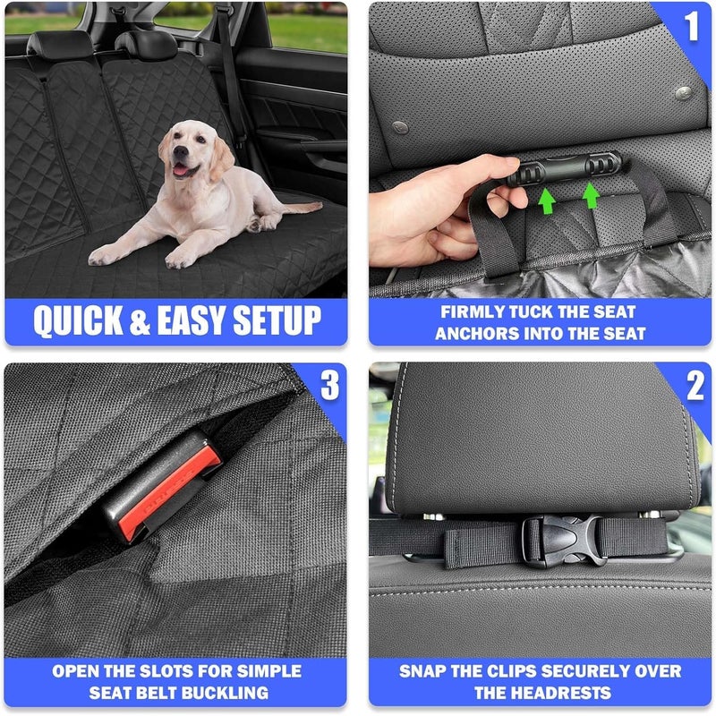 1pc Dog Car Back Seat Cover for Mini Cooper/Cooper S Clubman F54 F56 Hardtop F55 Hardtop 4-Door Convertible F57, Waterproof Rear Bench Protector Scratchproof Pet Travel Mat Heavy Duty Oxford Cloth - Image 4