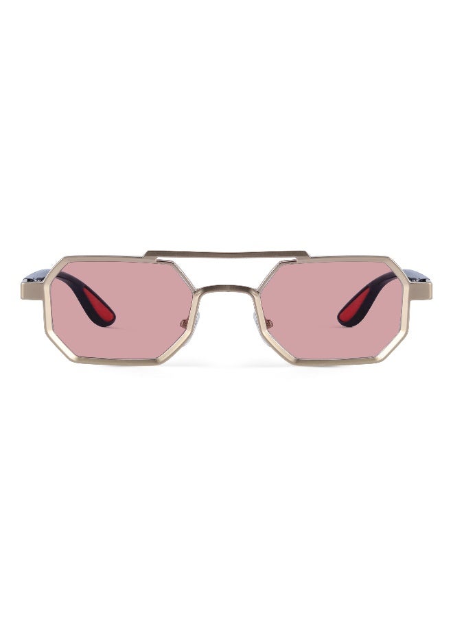 Woggles Unisex UV- Protected Pink Hexagonal Sunglasses - Image 4