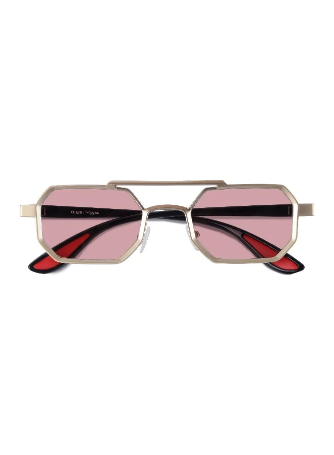 Woggles  Unisex UV- Protected Pink Hexagonal Sunglasses  | Best Price UAE
