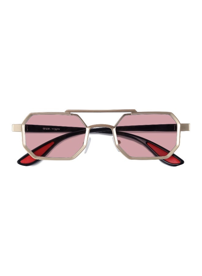 Woggles Unisex UV- Protected Pink Hexagonal Sunglasses - Image 3