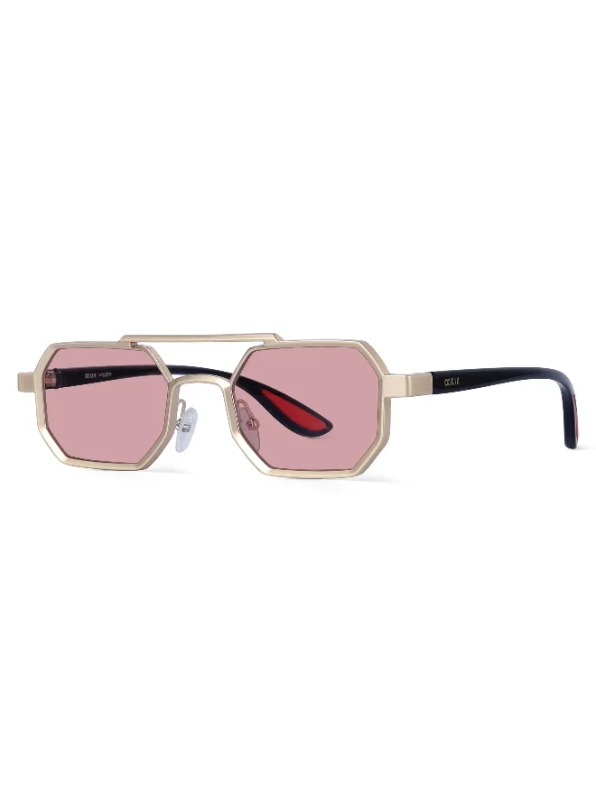 Woggles  Unisex UV- Protected Pink Hexagonal Sunglasses  | Best Price UAE