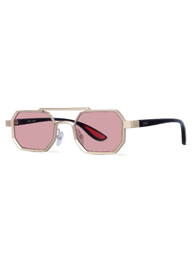 Woggles Unisex UV- Protected Pink Hexagonal Sunglasses - Image 5
