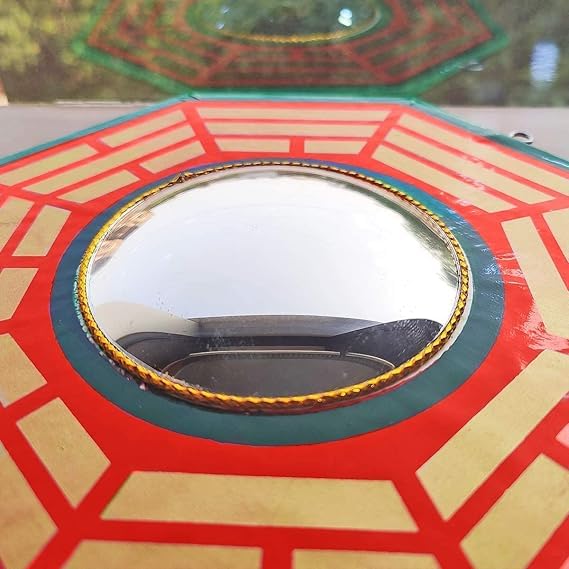 Omdariya Set of Two Vastu Bagua Pakua Convex Wooden Mirror Wall Hanging Dcor for Positive Chi Energy Set of 2 - Image 3