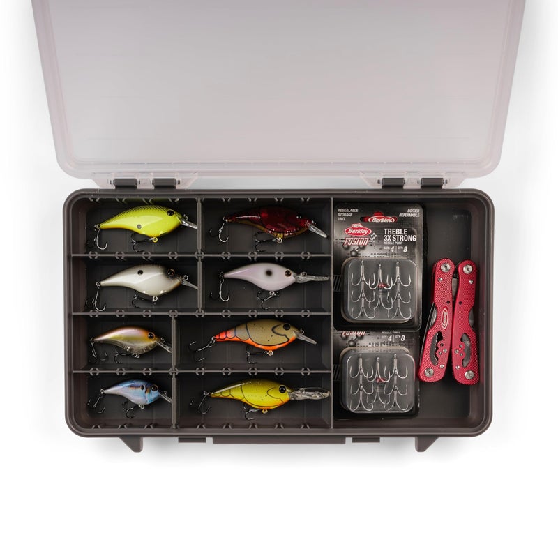 Plano StowAway 3700 50/50 Split Stow Tackle Box, 4-Pack, Corrosion-Preventive Rustricor, Single Latch Design, Transparent DuraView Lid, Stackable Storage for Fishing Bait, Lures and Gear - Image 2
