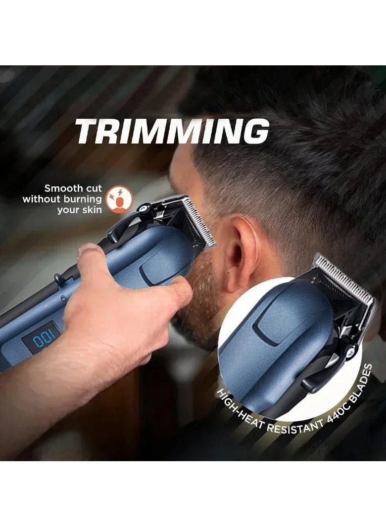 ارواق ماكينة قص الشعر الكهربائية بشاشة سائلة USB للكبار والرضع والأطفال ماكينة حلاقة وقص شعر منزلية - Image 2