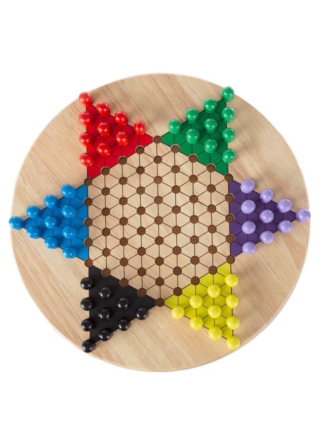 هاي! بلاي! مجموعة لعبة الداما الصينية مع لوح خشبي مقاس 11 بوصة ولعبة أوتاد تقليدية للبالغين والبنين والبنات من قبل مهلا! لعب! - Image 1