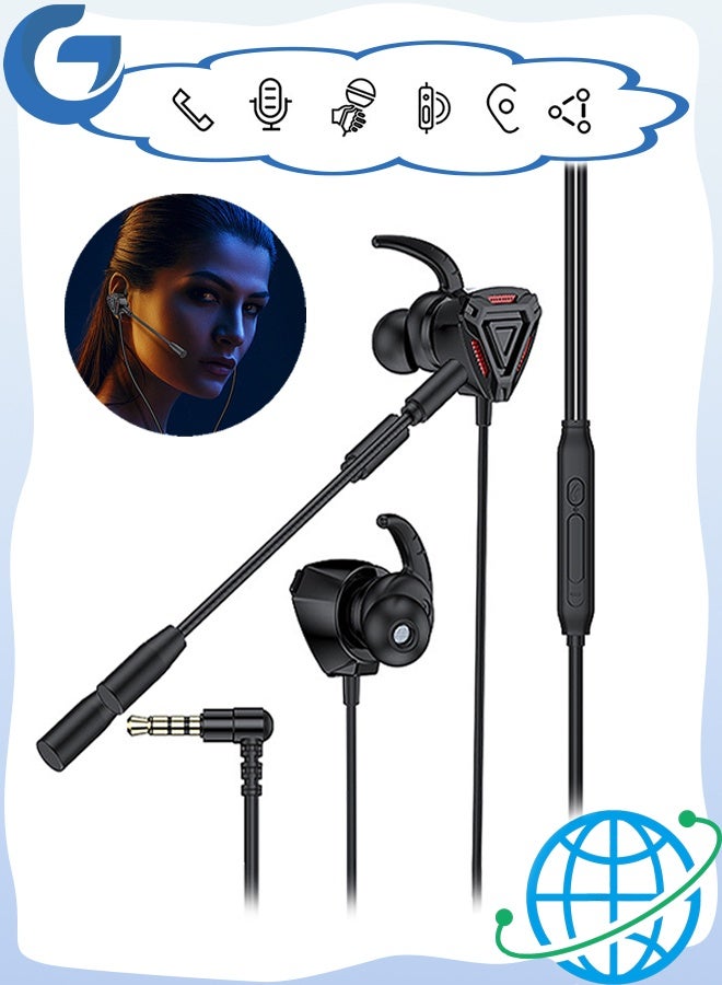 Gecomo Wired Gaming Earbuds with Microphone, In-Ear Gaming Headset for 3.5mm port, Noise Cancelling Headphones for Music Gaming Video Calling - Image 1