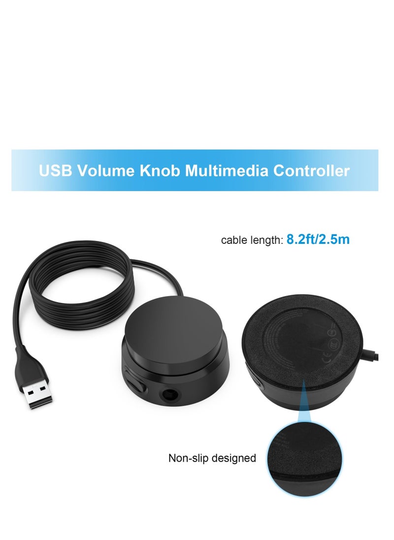 SYOSI - USB Volume Knob Multimedia Controller Sound Controller with one Key Mute Pause Function Volume Control Adjuster Support Win7 8 10 Mac Android 3.5mm port Compatible with QC45 QC35 QC35II QC25 - Image 1