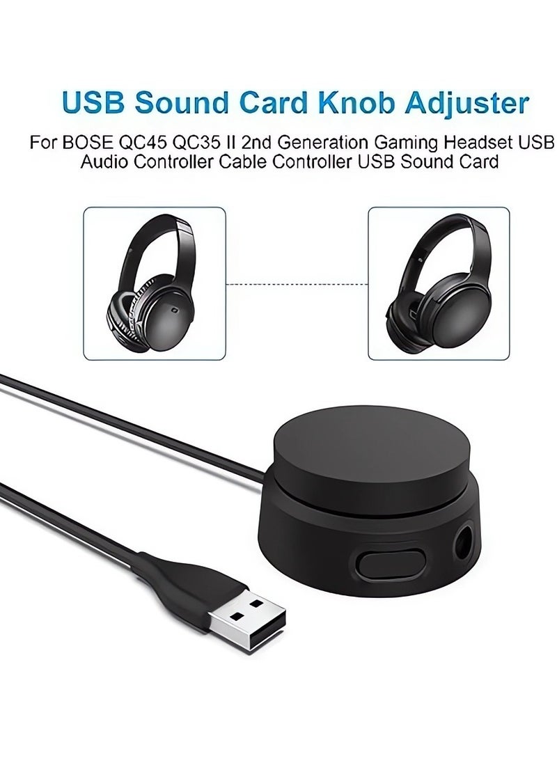 SYOSI - USB Volume Knob Multimedia Controller Sound Controller with one Key Mute Pause Function Volume Control Adjuster Support Win7 8 10 Mac Android 3.5mm port Compatible with QC45 QC35 QC35II QC25 - Image 1
