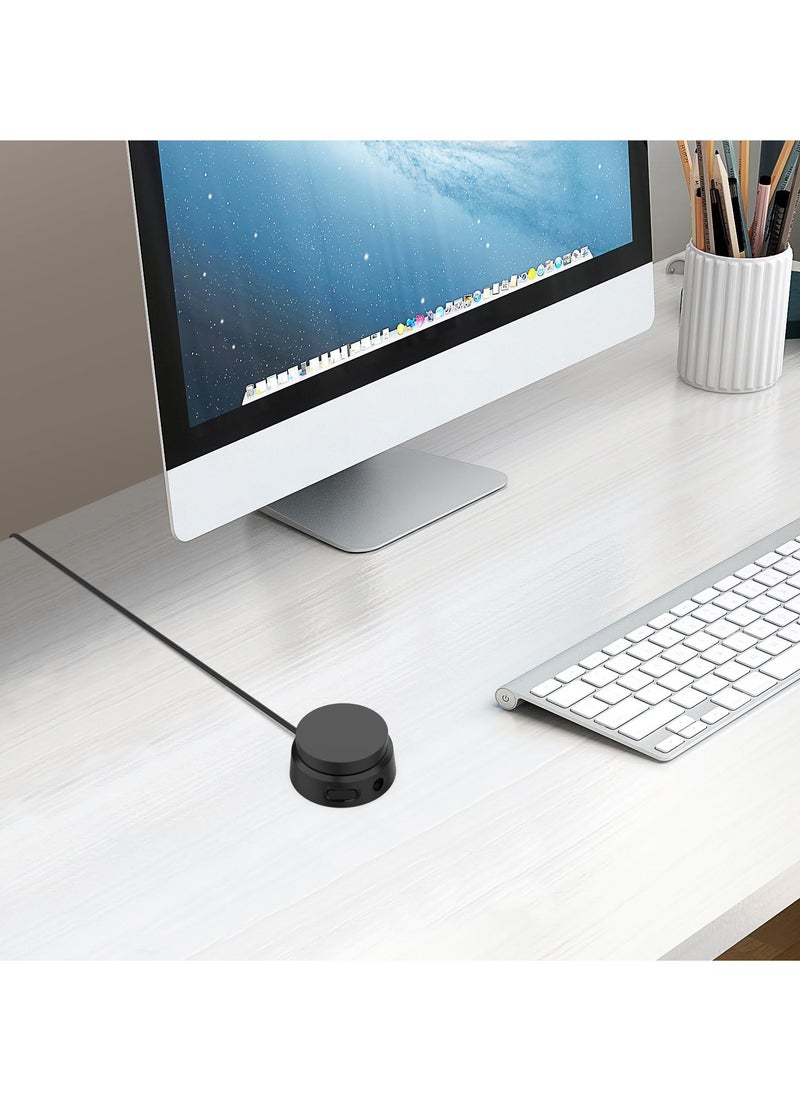 SYOSI - USB Volume Knob Multimedia Controller Sound Controller with one Key Mute Pause Function Volume Control Adjuster Support Win7 8 10 Mac Android 3.5mm port Compatible with QC45 QC35 QC35II QC25 - Image 1