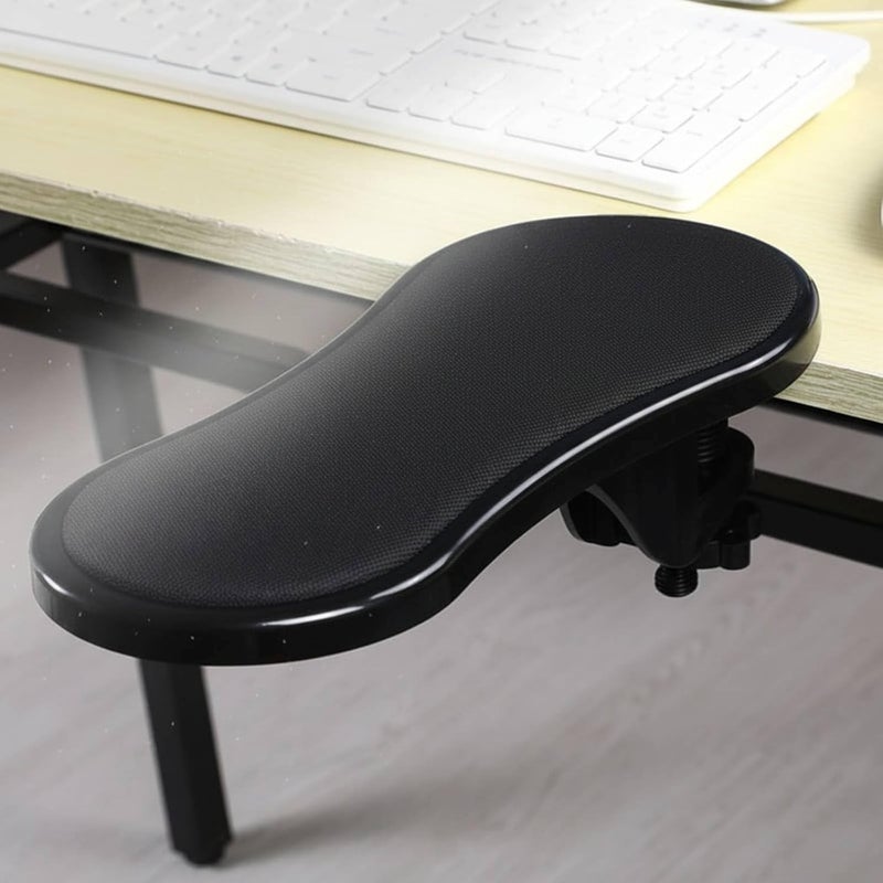Gralara Rotating Desk Armrest 180 Rotation Computer Arm Rest Padded Surface Clamp-on Armrest for Gaming Enthusiasts, Yellow, Mouse Pad Material - Image 4