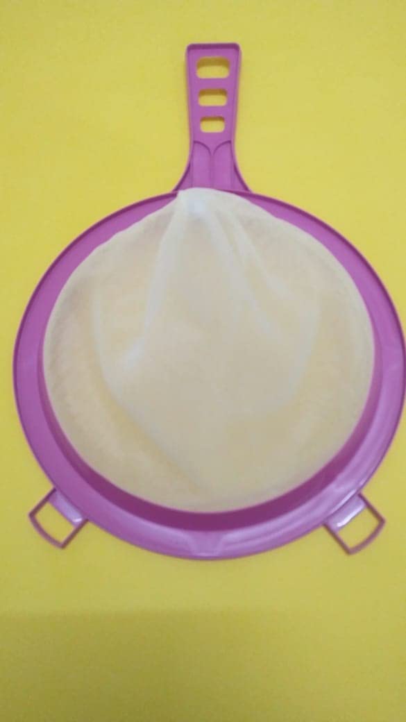 Hookcart Milk Strainer Big Size Double Mesh Strainer Liquid Filter Long 30 cm Diameter 20 cm Multicolor Pack of 6 - Image 3