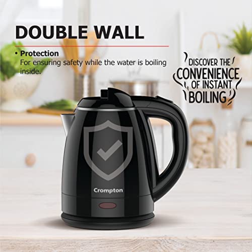 Crompton Activ Hot 1.5 Litres Cool Touch Electric Kettle (Black) - Image 2
