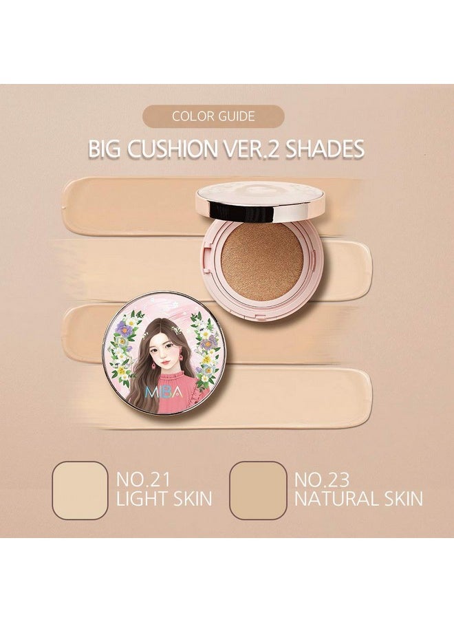 MIBA Ion Calcium Foundation Double Cushion Rx 25 G / 0.88 Oz Big Cushion Season2 Long Lasting Effect For Dewy Skin. Skin Moisturizing. Skin Tightening Relief. Fine Coverage. Smooth Adhesion (No 23)  - Image 3
