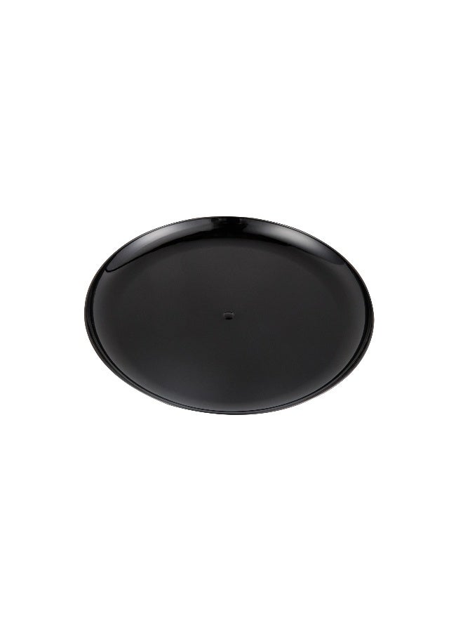 Restaurantware 9 x 9 Inch Catering Plates, 100 Round Dinner Plates - Sturdy, Disposable, Black Plastic Disposable Plates, Unique Design, For Special Occasions, Catered Events  - Image 1
