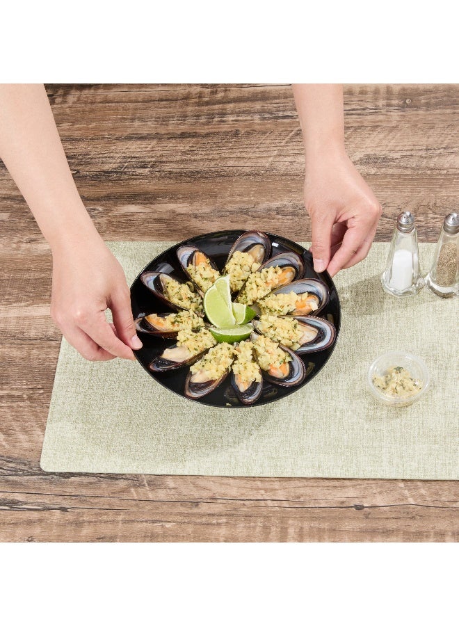 Restaurantware 9 x 9 Inch Catering Plates, 100 Round Dinner Plates - Sturdy, Disposable, Black Plastic Disposable Plates, Unique Design, For Special Occasions, Catered Events  - Image 5