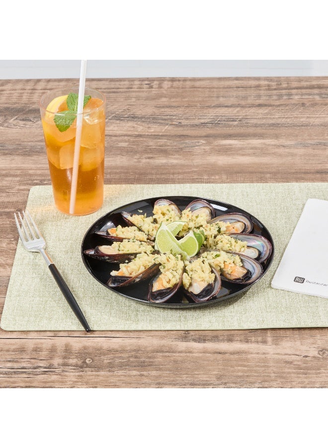 Restaurantware 9 x 9 Inch Catering Plates, 100 Round Dinner Plates - Sturdy, Disposable, Black Plastic Disposable Plates, Unique Design, For Special Occasions, Catered Events  - Image 3