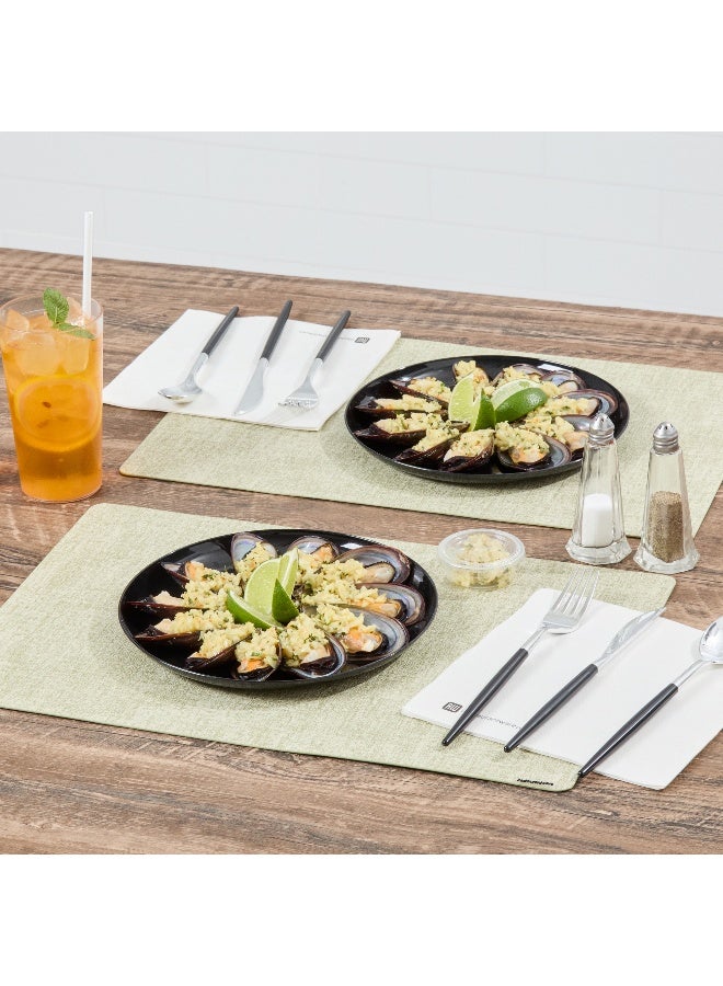 Restaurantware 9 x 9 Inch Catering Plates, 100 Round Dinner Plates - Sturdy, Disposable, Black Plastic Disposable Plates, Unique Design, For Special Occasions, Catered Events  - Image 4