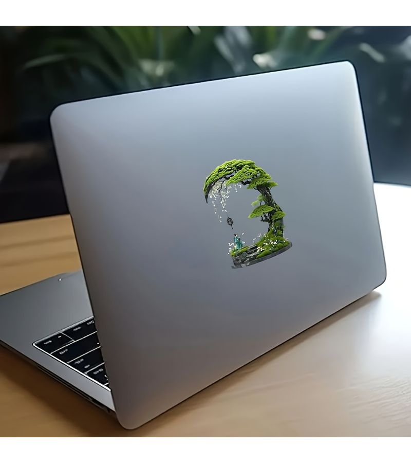 Classic Self Adhesive Bonsai Tree Wall Sticker With Waterfall For Light Switch Decor - Image 2