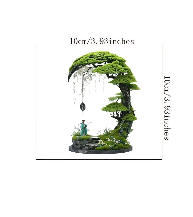 Classic Self Adhesive Bonsai Tree Wall Sticker With Waterfall For Light Switch Decor - Image 3