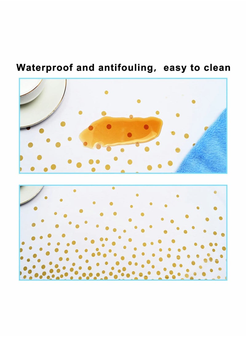 Y&D Disposable Tablecloths Plastic Table Cover for Rectangular Tables Gold Dot Confetti Cloths Parties,BBQ,Birthday,Fine Dining,Wedding,Baby Shower10 Pack 54" x 108"  - Image 5