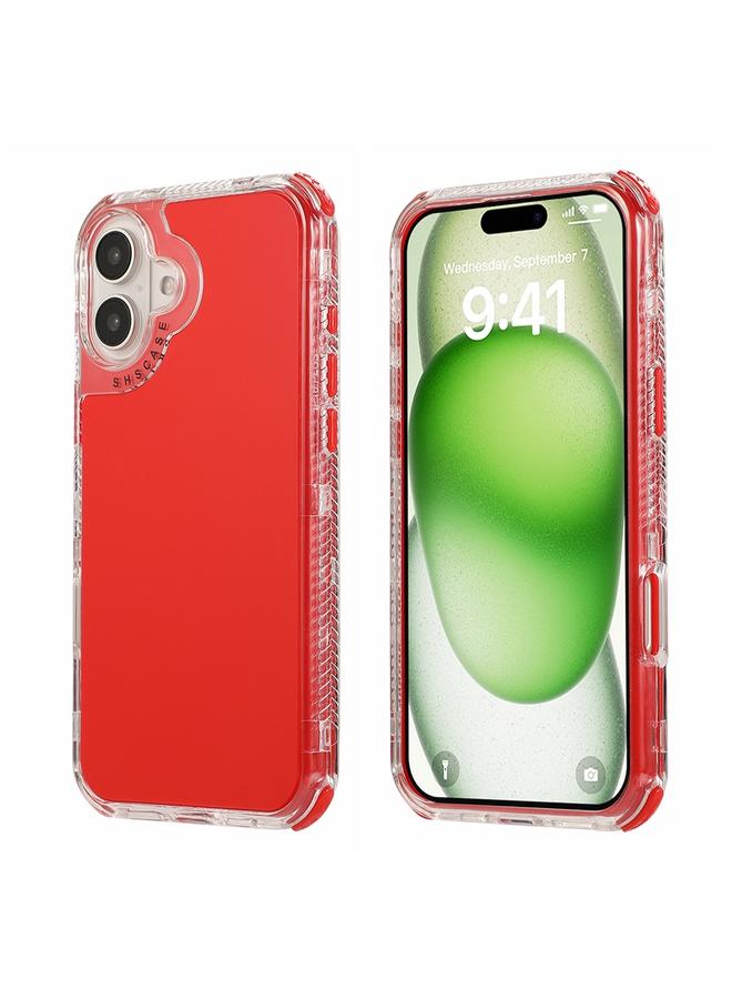اس-توب جراب لهاتف iPhone 16 Plus Dreamland 3 في 1 بلون سادة وإطار شفاف مصنوع من مادة PC + TPU - Image 1