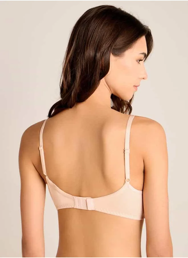 FAV Bow Detail Support Bra with Hook and Eye Closure and Adjustable Strap