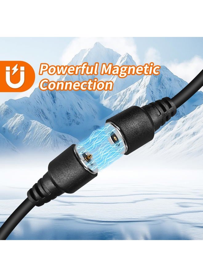 CHolic USB Port Magnetic Power Cord, Snowmobile Helmet Heated Shield Cord 12v USB RCA Plug for Heated Most Electric Shields, Helmet, Visor Port (Kit) - Image 2