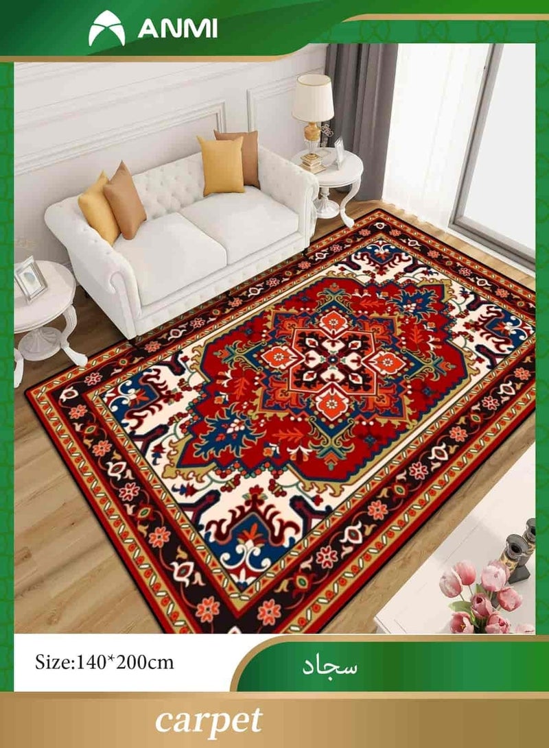 أنمي سجادة بوهيمية 140 × 200 سم، بساط غير قابل للانزلاق قابل للطي والغسيل لتزيين المنزل - لغرفة المعيشة وغرفة النوم - Image 1
