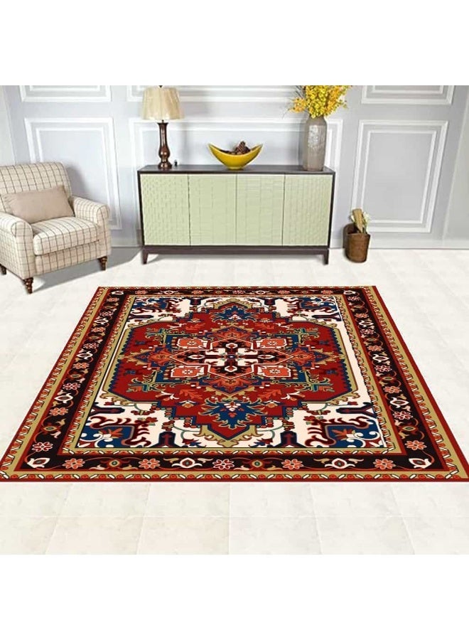 أنمي سجادة بوهيمية 140 × 200 سم، بساط غير قابل للانزلاق قابل للطي والغسيل لتزيين المنزل - لغرفة المعيشة وغرفة النوم - Image 2