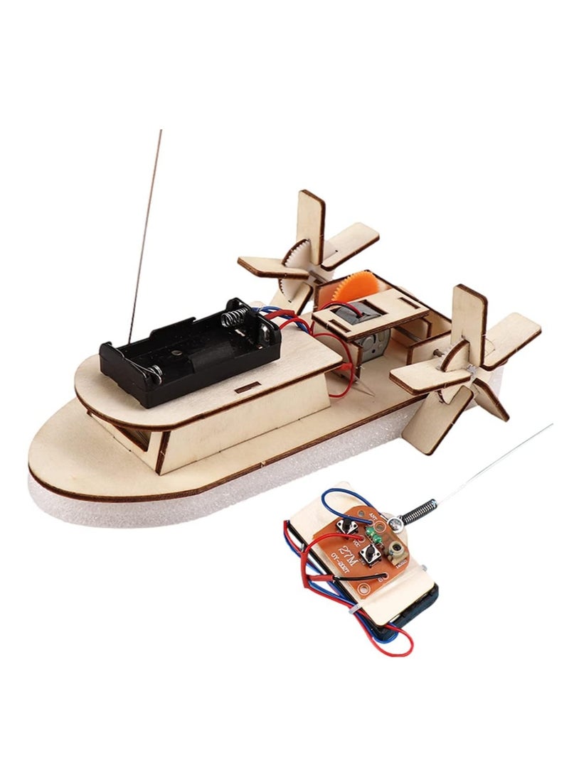 Zikra 3D Wooden Remote Control Boat, Motorized Construction Engineering Set for Kids 12+ Years Old, Educational DIY STEM Gift for Boys and Girls, 1 Set - Image 1