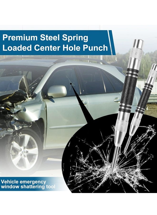 2PCS 5 Inch Spring Loaded Automatic Center Punch For Metal Wood Glass Plastic Marking - Image 4