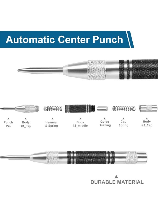 2PCS 5 Inch Spring Loaded Automatic Center Punch For Metal Wood Glass Plastic Marking - Image 2