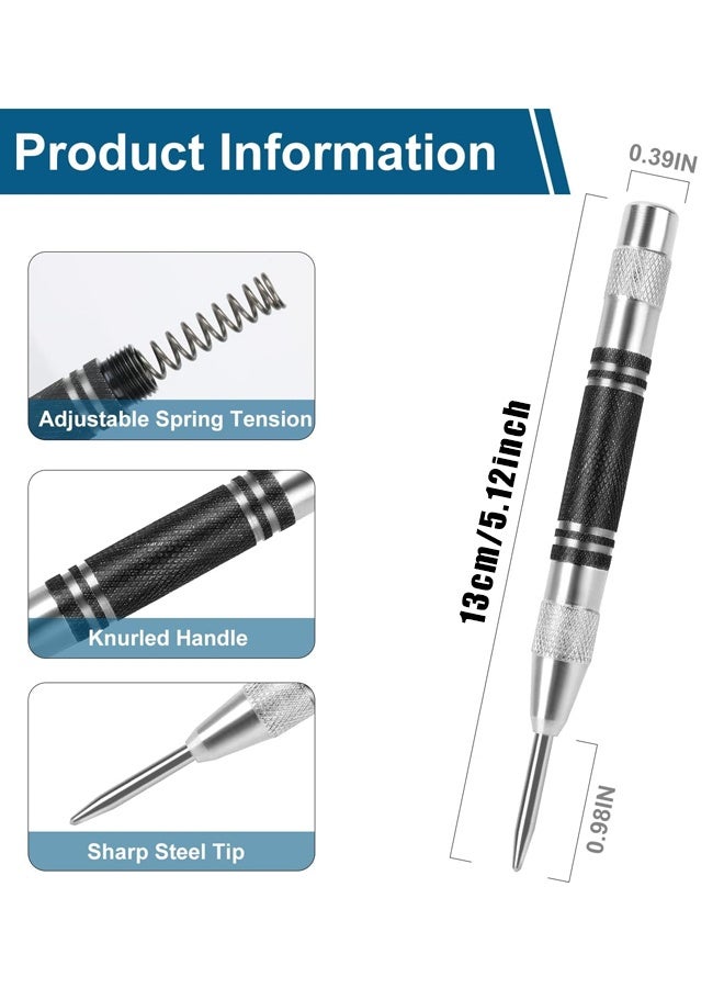 2PCS 5 Inch Spring Loaded Automatic Center Punch For Metal Wood Glass Plastic Marking - Image 3