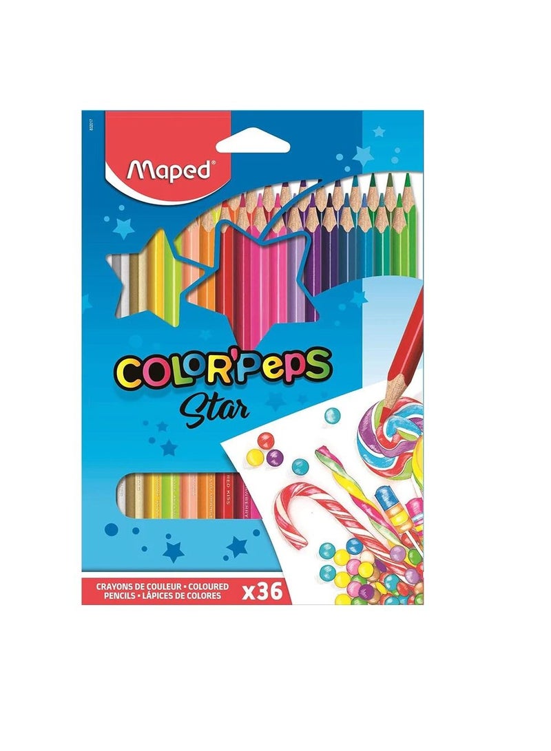 36-Piece Colorpeps Star Colour Pencil Set Multicolour