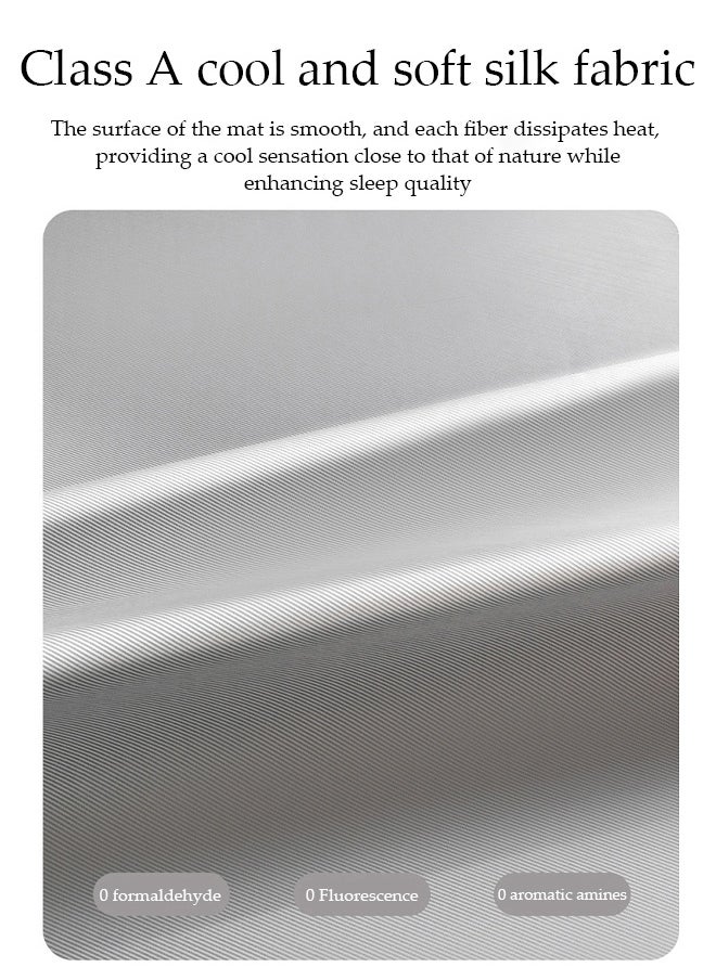 DUNISO Summer Sleeping Pad 3 Piece Set (1 Mattress + 2 Pillowcases) ，Ice Silk Cool Mat，Foldable Soft Cooling Mat，Antibacterial and Bacteriostatic,1.8*2.0M,Grey  - Image 4
