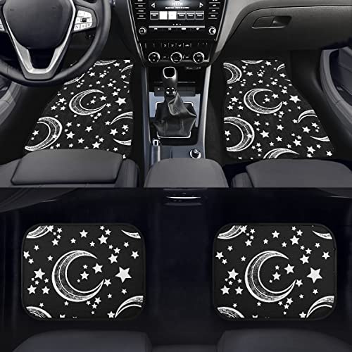 AFPANQZ Car Floor Mats Black Moon and Stars Full Set Carpet Car Mats Floor Car Mats for SUV Sedan Truck Van Automotive Accessories Universal Fit - Image 5