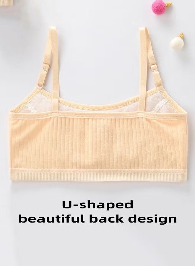 أخبار 5 قطع حمالة صدر تدريب للفتيات المراهقات بدون درزات من القطن حمالات صدر لاسلكية خفيفة الوزن قابلة للتهوية ملابس داخلية مرنة رفيعة وحمالات كتف قابلة للتعديل حمالات صدر مريحة للفتيات - Image 3