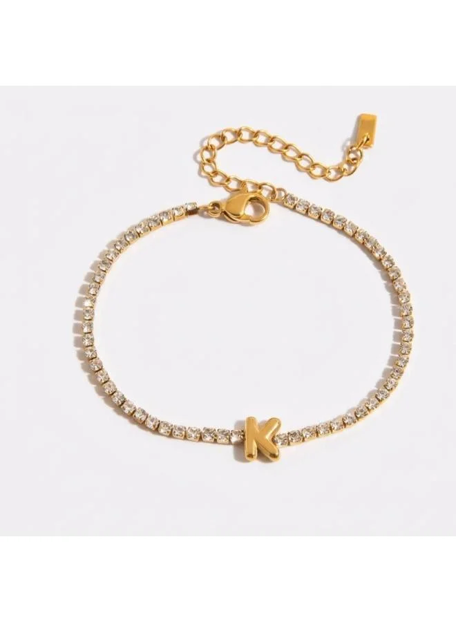 روفو Letter K Initial Tennis Bracelet