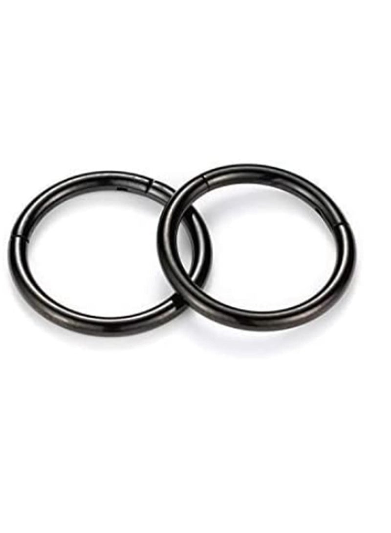 KASTWAVE Nose Rings Hoop Stainless steel Nose Rings Septum Cartilage Hoop Earring Conch Piercing Jewelry for Women Diameter 14mm Best Gift for Friends Women Girls and  Black  - Image 4
