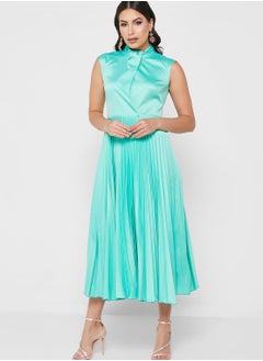 Closet London Twisted Neck Plisse Dress  - Image 4