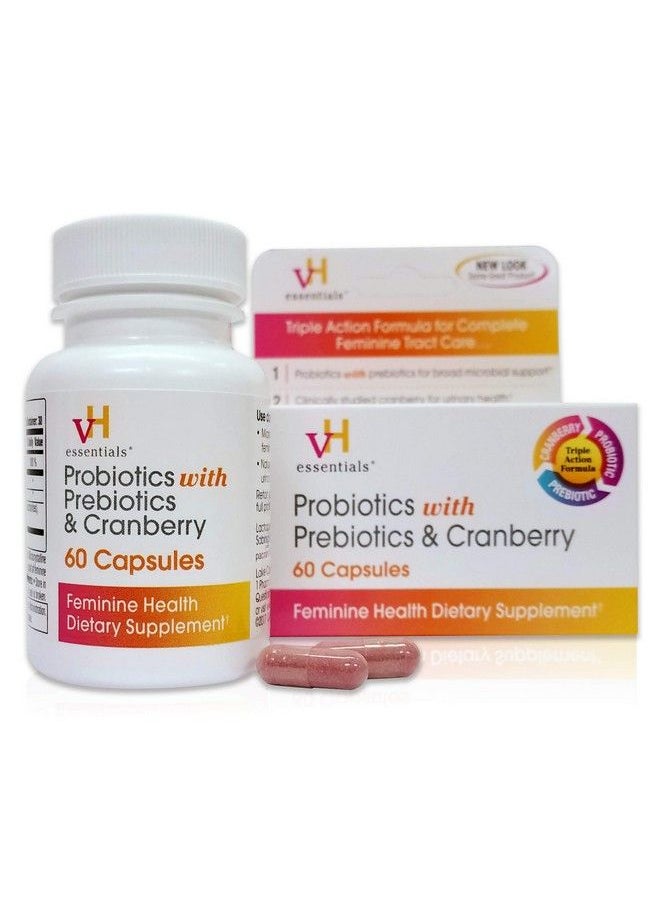 vH Essentials - Probiotics With Prebiotics And Cranberry Feminine Health Supplement 60 Count - Image 1