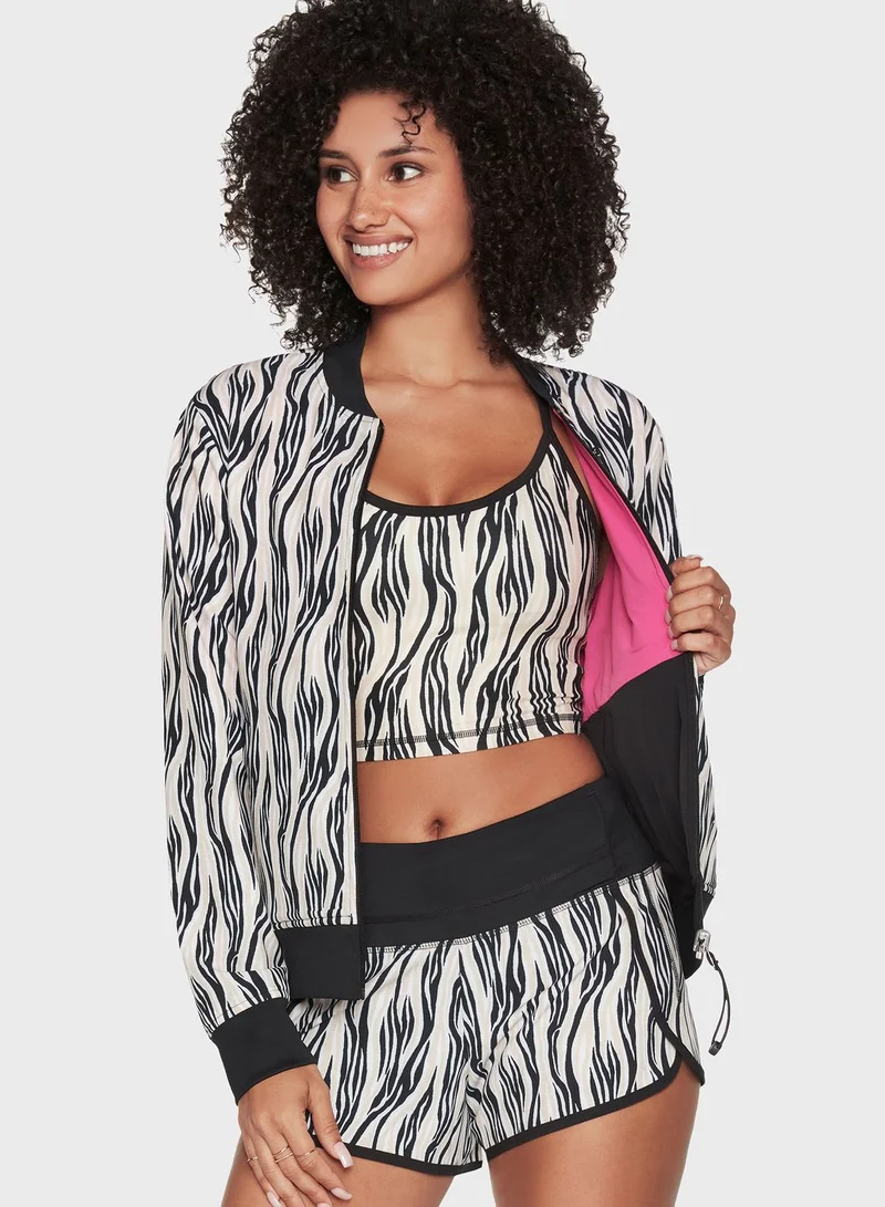 SKECHERS Dvf Movinf Zebra Reversible Bomber Jacket
