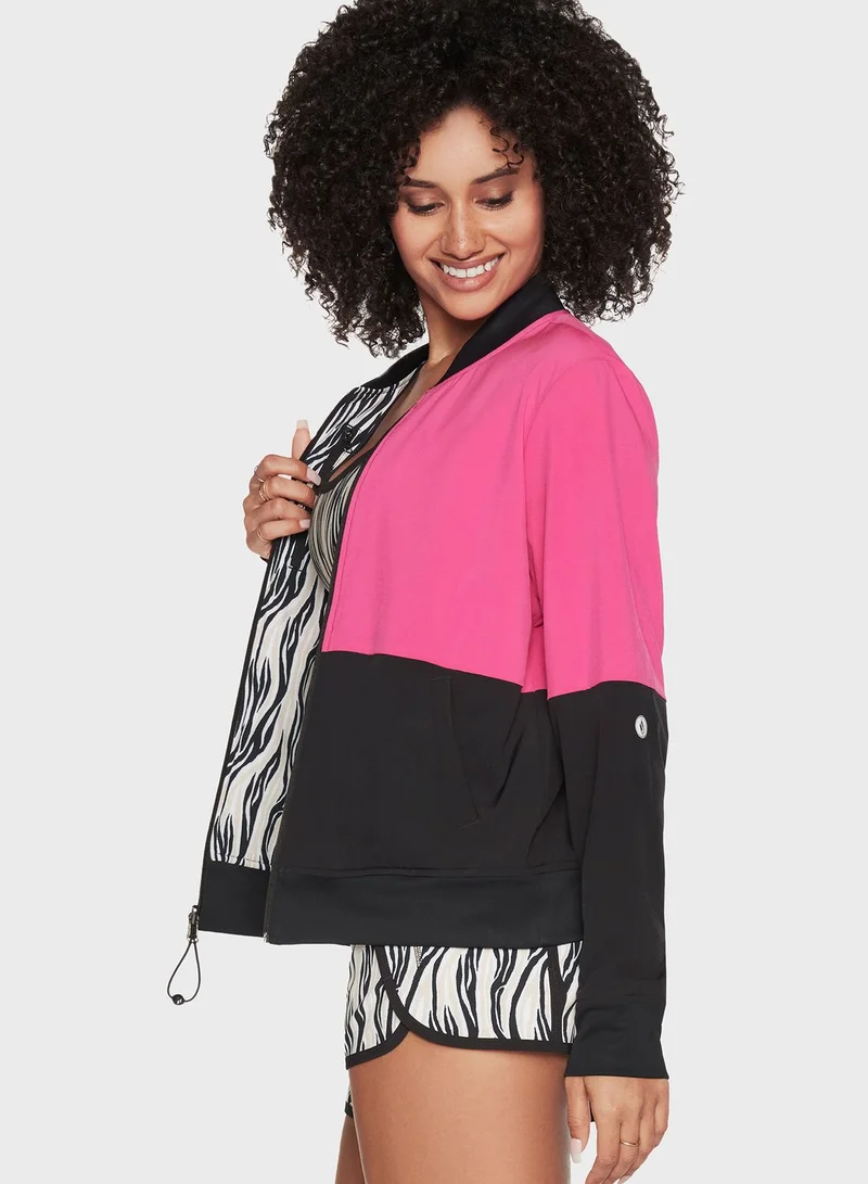 SKECHERS Dvf Movinf Zebra Reversible Bomber Jacket