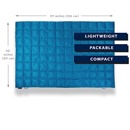 Get Out Gear Down Camping Blanket - Outdoor Lightweight Packable 650 Fill Power Down Blanket Compact Waterproof and Warm Backpacking Quilt for Camping Hiking Travel Hammock - Image 3